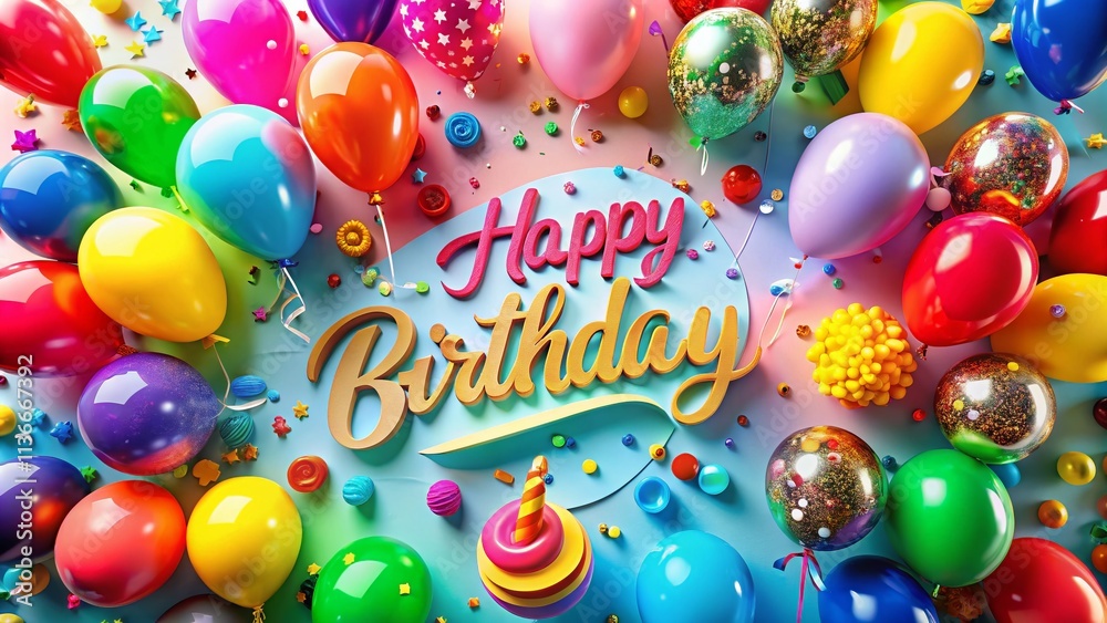 Vibrant Drone Photography Capturing a Whimsical Birthday Celebration with Colorful Balloons and Confetti Surrounding a Joyful Display of Happy Birthday Decor Vibrant Drone Photography Capturing a Whimsical Birthday Celebration with Colorful Balloons and Confetti Surrounding a Joyful Display of Happy Birthday Decor