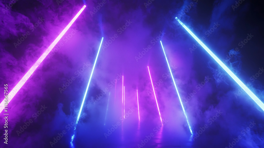Obraz premium futuristic race speed glowing lines background 