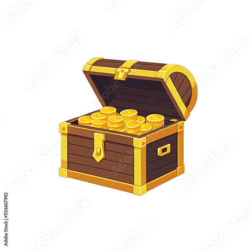 simple minimalist pirate treasure chest vector illustration isolated transparent background