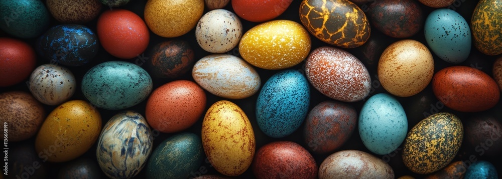 Fototapeta premium Easter eggs composition composition background