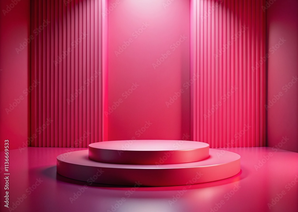 Vibrant Free Form Shape Podium in Pink and Red Colors with Rule of Thirds Composition for Stunning Visual Appeal in Modern Design Contexts Vibrant Free Form Shape Podium in Pink and Red Colors with Rule of Thirds Composition for Stunning Visual Appeal in Modern Design Contexts