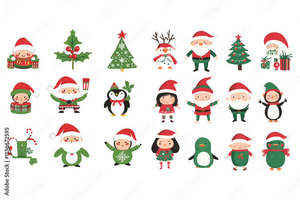 Merry Christmas Day Decoration Elements Vector Art, Icons and Graphics Merry Christmas Day Decoration Elements Vector Art, Icons and Graphics