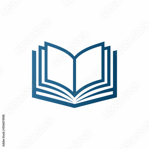 Minimalist Open Book Icon for Educational Branding