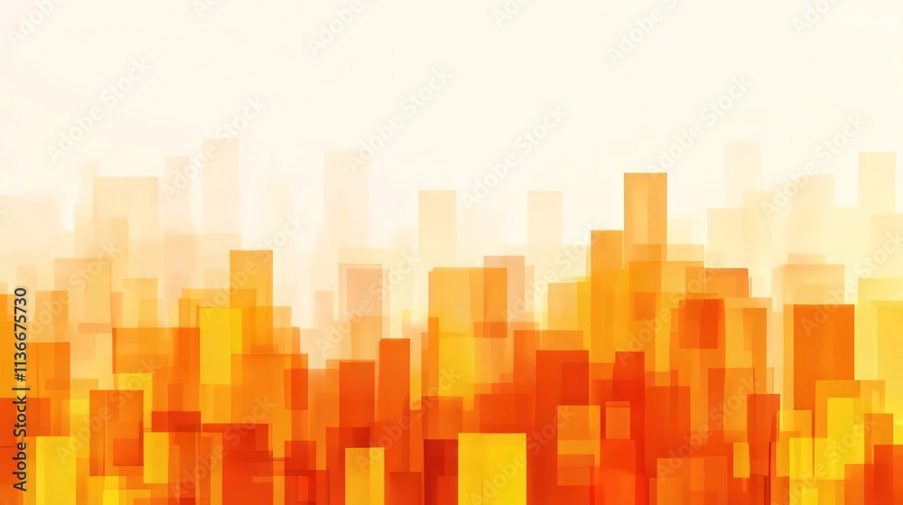 Abstract orange layered city. Abstract orange layered city.