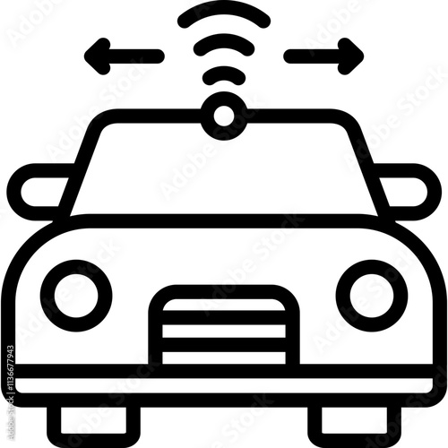auto pilot icon illustration design with outline