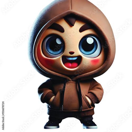  cute cartoon character with hoodie