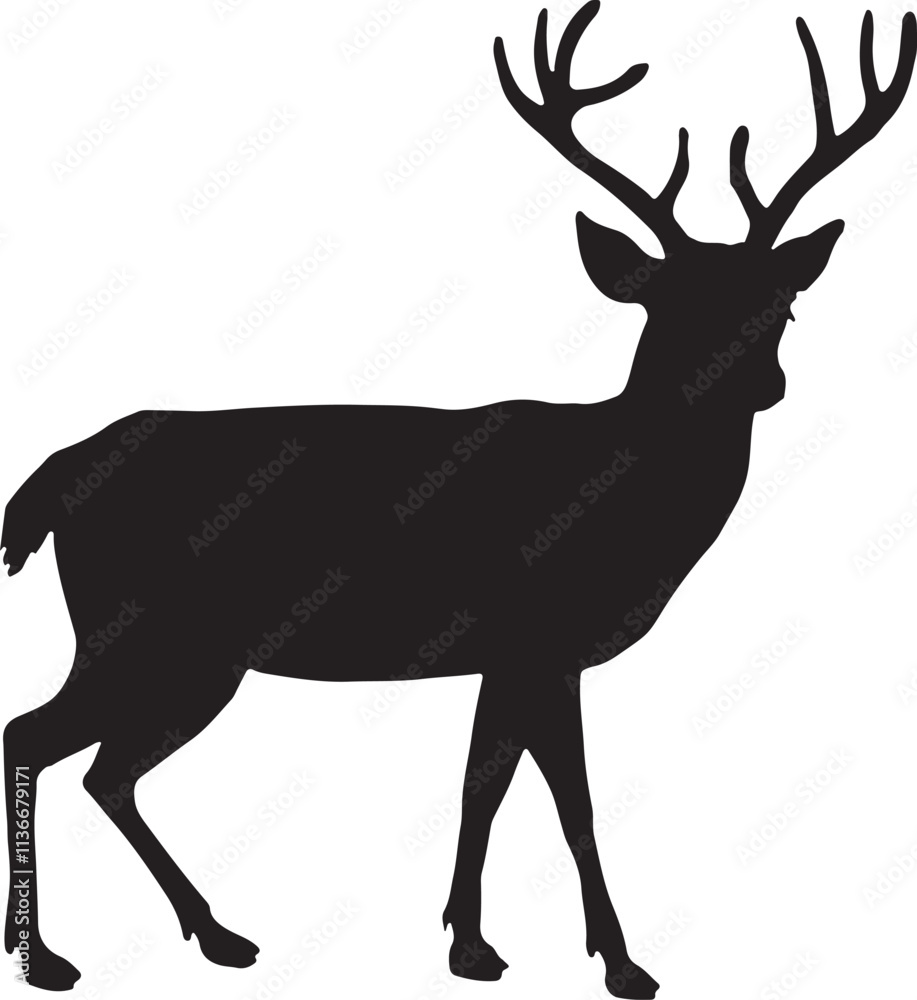 Fototapeta premium Illustration of deer silhouette