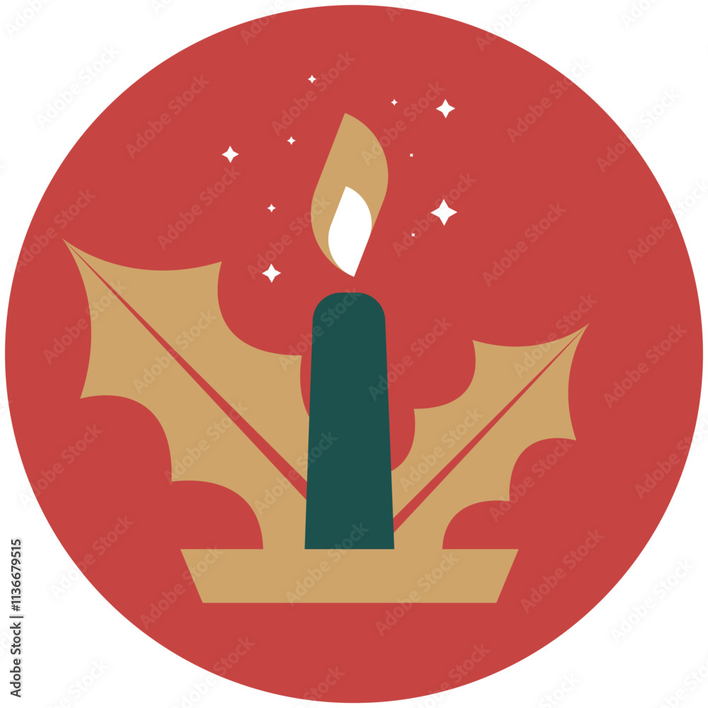 Obraz premium A Christmas candle is a decorative and aromatic element that adds warmth, light, and festive cheer to the holiday season. Often scented with seasonal fragrances like cinnamon, pine, or vanilla, Christ