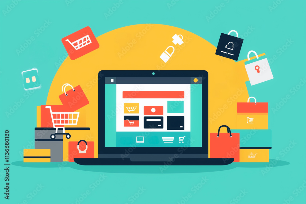 Online shopping and E-Commerce concept Online shopping and E-Commerce concept