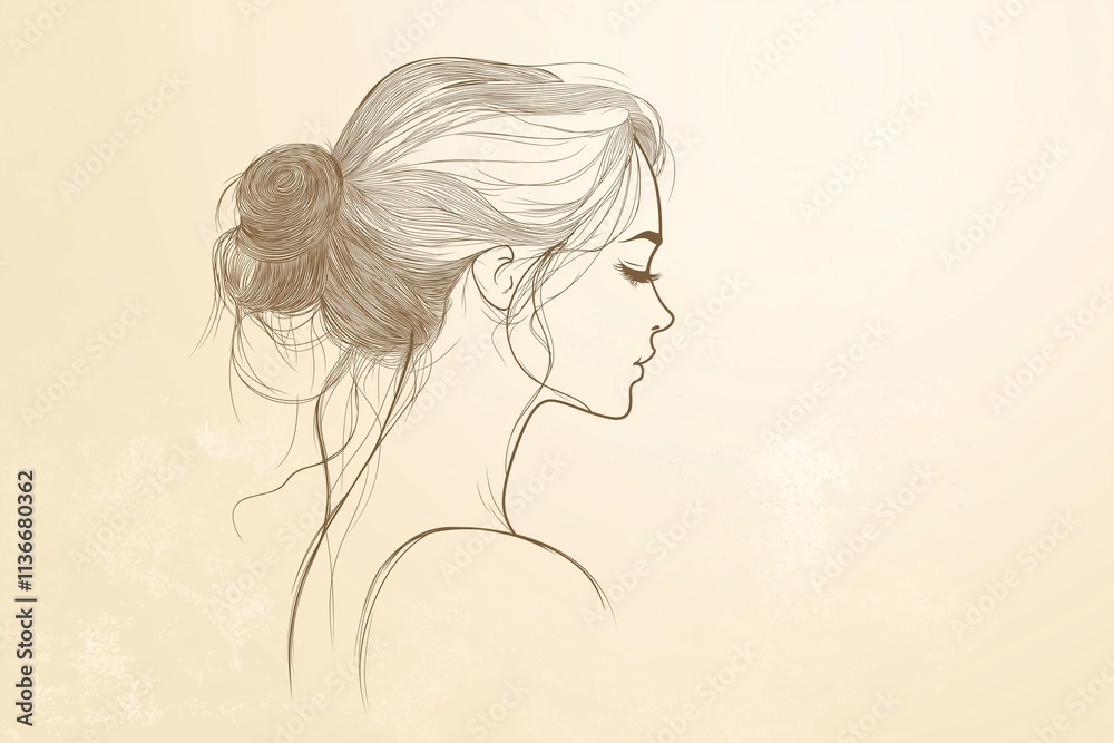 Elegant hand-drawn silhouette of a woman, capturing grace and poise, set against a soft, neutral background to enhance the minimalist design and artistic flair. Elegant hand-drawn silhouette of a woman, capturing grace and poise, set against a soft, neutral background to enhance the minimalist design and artistic flair.