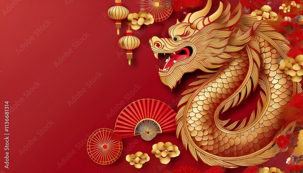 Generated image Happy Chinese new year gradient template cards background, dragon Generated image Happy Chinese new year gradient template cards background, dragon