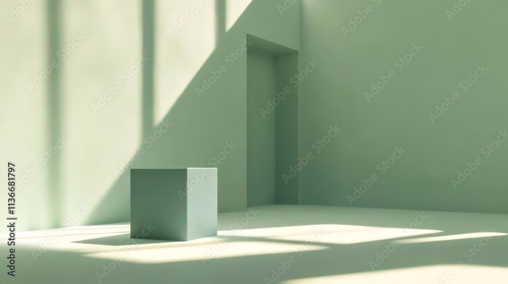 Minimalist interior, block and sunlight. Minimalist interior, block and sunlight.