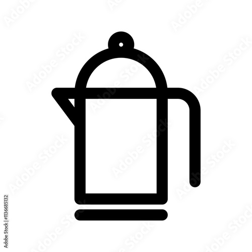 Electric kettle icon, beverage, drink, vector illustration