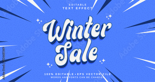 Editable text style effect - Winter Sale text style theme.