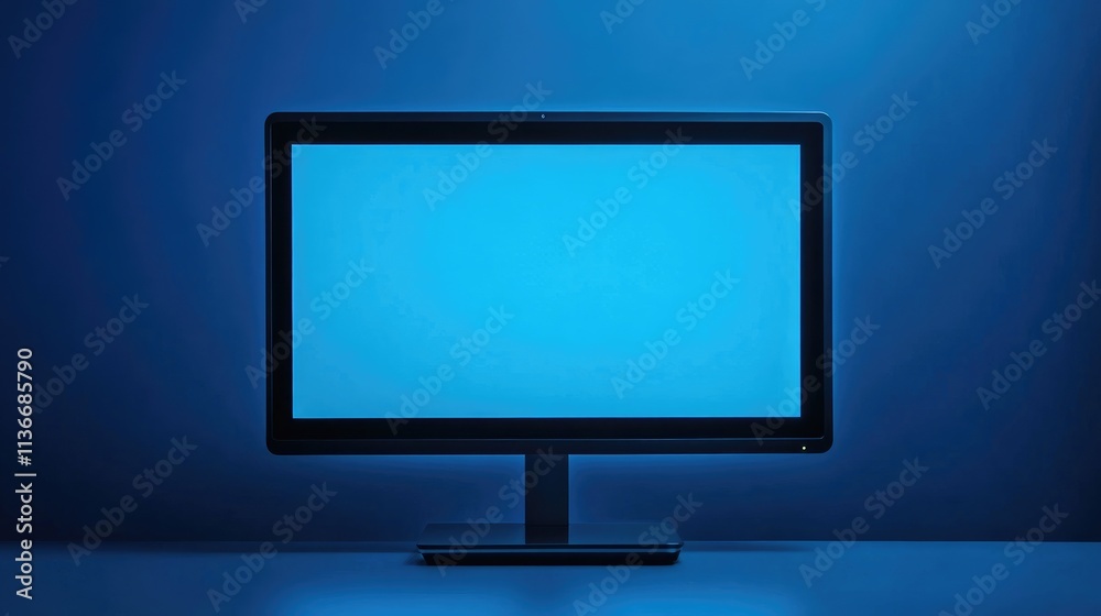 A detailed shot of a sleek desktop monitor with its display turned off A detailed shot of a sleek desktop monitor with its display turned off