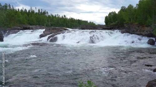 Malselvfossen waterfall in Norway in summer