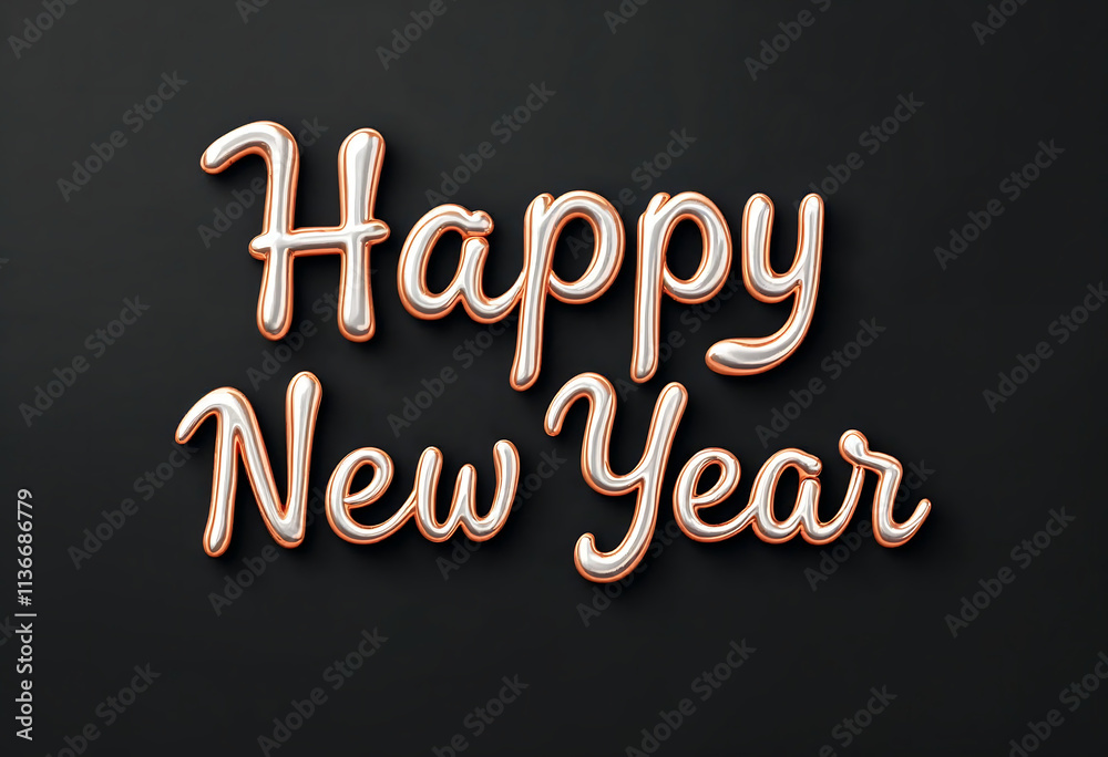 Obraz premium Happy New Year 3D Text Effect