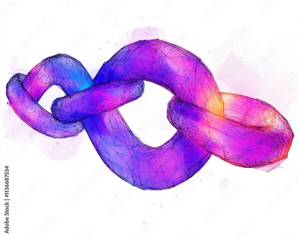 A vibrant watercolor illustration of a colorful infinity loop symbolizing connection.