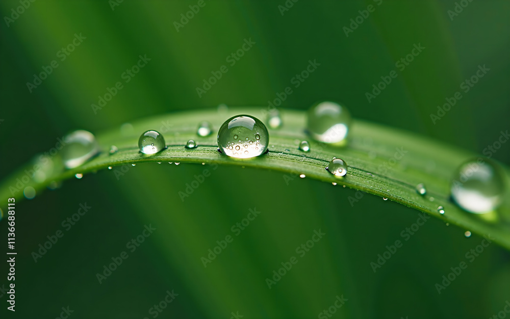 Macro Shot of Raindrops on a Leaf Macro Shot of Raindrops on a Leaf