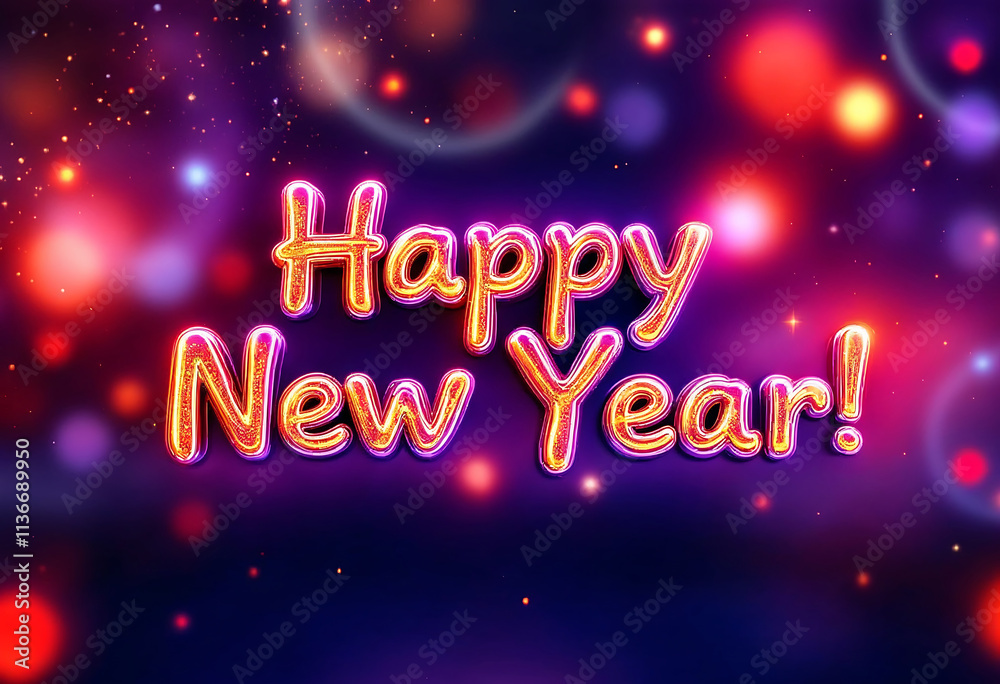 Happy New Year 3D Text Effect Happy New Year 3D Text Effect