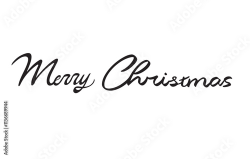 Merry Christmas CursiveLettering Banner. Handwritten Script Font Vector. Calligraphy-Inspired Design. Elegant Bold Lettering. Winter Promotion. Store Sign.