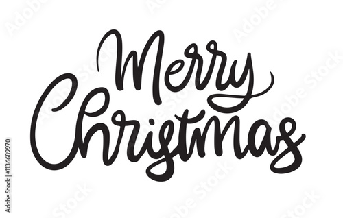 Merry Christmas Modern Bouncy Lettering. Handwritten Calligraphy Expressive Decorative Font. Stylish Bold Typeface. Winter Sale Signage. Online Shopping. Vector Illustration.