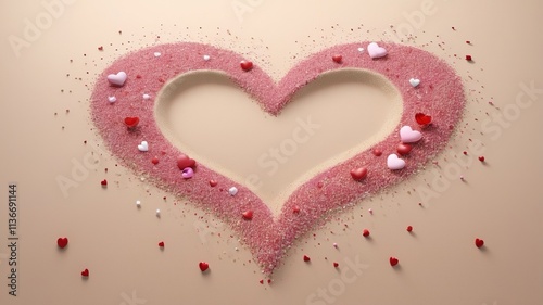 Sprinkled Sand Heart - Romantic Valentine Banner