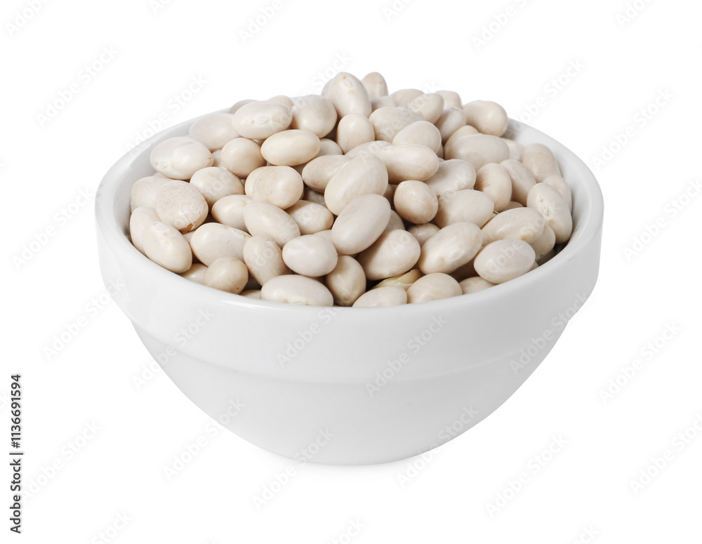 Dried beans in bowl isolated on white Dried beans in bowl isolated on white
