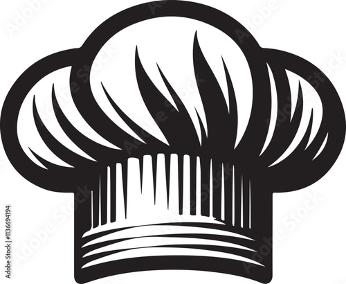 illustration of a chef hat black background