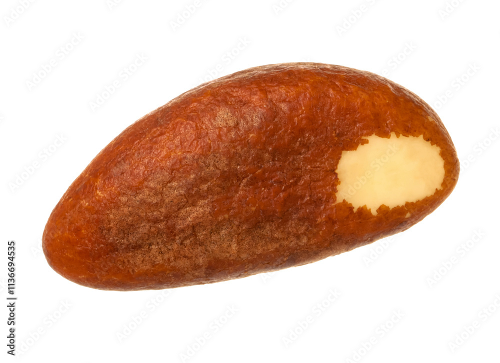 One tasty Brazil nut isolated on white One tasty Brazil nut isolated on white