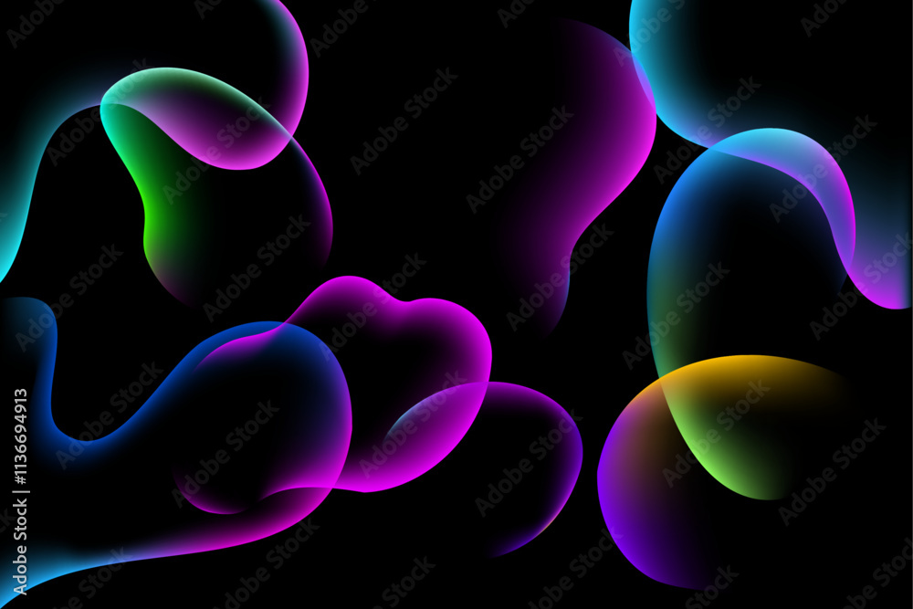 Naklejka premium abstract colorful bubble with gradient color for banner poster wallpaper and backdrop