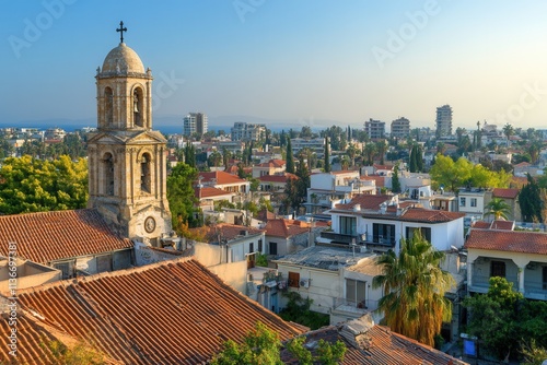 Fototapeta Naklejka Na Ścianę i Meble -  Paphos, a city in Cyprus, presents a beautiful view. It is recognized as the focal point of the island's ancient history and culture and is well-known for its festivals and annual events