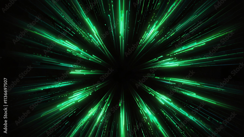 Abstract green light burst with ray Abstract green light burst with ray