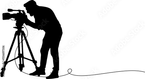 pose cameraman silhouette illustration
