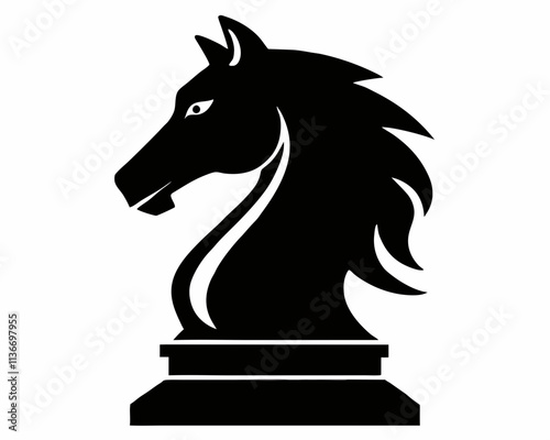 Black Chess Knight Horse Stallion Warrior silhouette logo design ,Black Chess Knight Horse silhouette logo design vector.