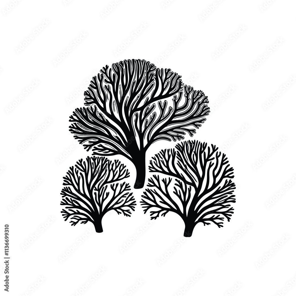 Fototapeta premium coral silhouette illustration