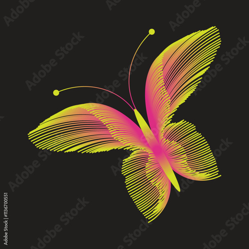 Gradient vector Line art Butterfly image Design photo