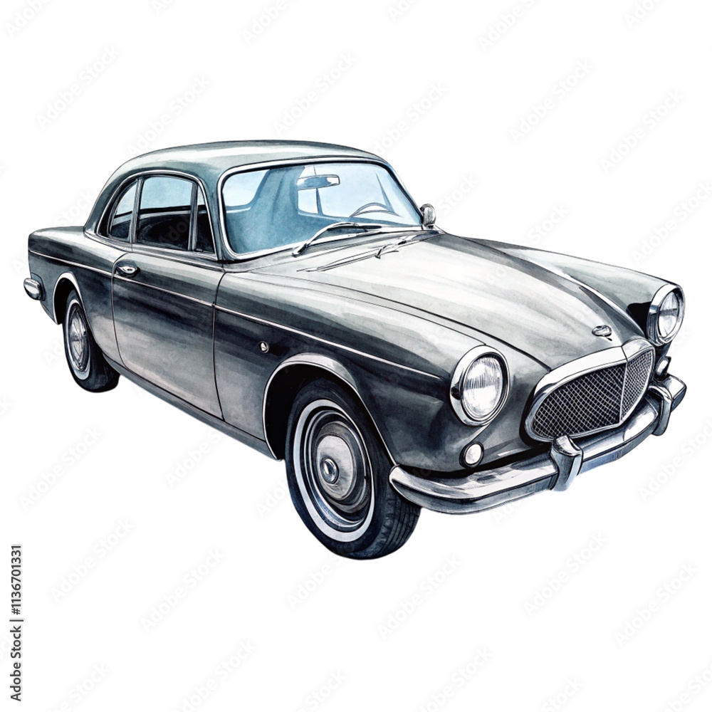 Fototapeta premium illustration of old cars