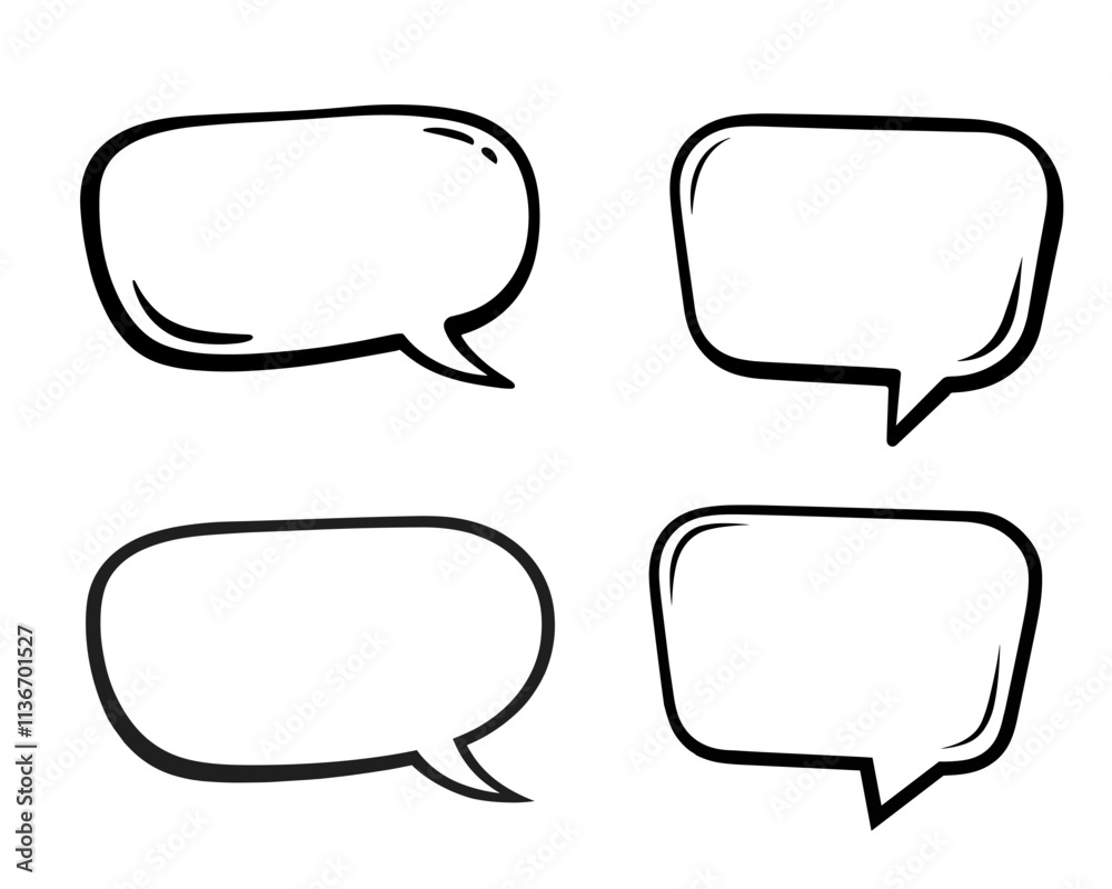 Black Outline Speech Bubble Icon Vector Black Outline Speech Bubble Icon Vector