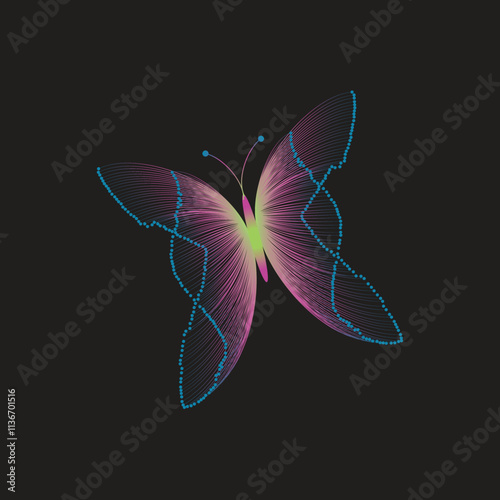 Gradient vector Line art Butterfly image Design