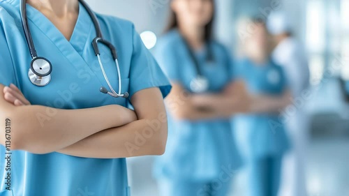 Medical doctor, surgeon, and anesthetist in a medical clinic or the ER, providing emergency care, promoting teamwork and patient trust in the hospital environment.