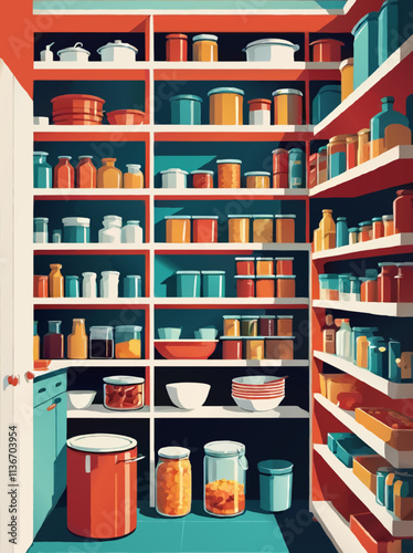 pantry food storage vector illustration