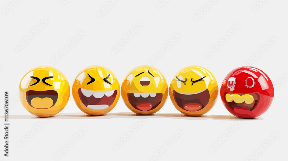Vibrant 3D Emoji Group with Various Expressions Vibrant 3D Emoji Group with Various Expressions