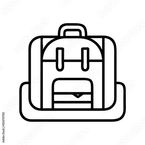 book bag icon, book lovers day line art, book lovers day icon - simple black line art icon of book bag, for book lovers day celebrations. book lovers day vector art.