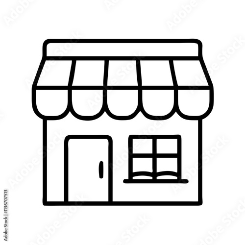 bookstore icon, book lovers day line art, book lovers day icon - simple black line art icon of bookstore, for book lovers day celebrations. book lovers day vector art.