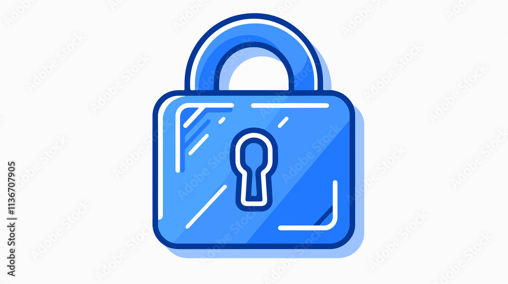 Locked Page Vector Line Icon Isolated on White Background Locked Page Vector Line Icon Isolated on White Background