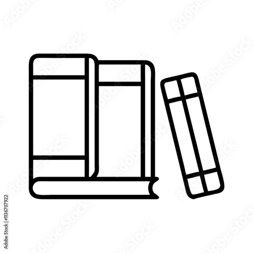 encyclopedia set icon, book lovers day line art, book lovers day icon - simple black line art icon of encyclopedia set, for book lovers day celebrations. book lovers day vector art.