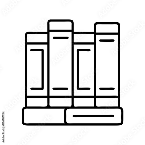 encyclopedia set icon, book lovers day line art, book lovers day icon - simple black line art icon of encyclopedia set, for book lovers day celebrations. book lovers day vector art.