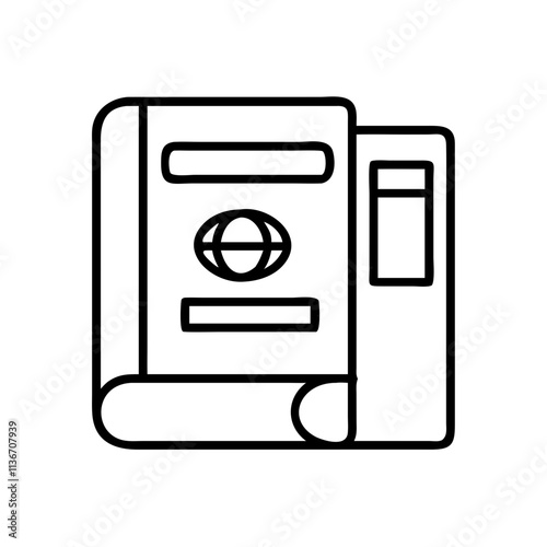 encyclopedia set icon, book lovers day line art, book lovers day icon - simple black line art icon of encyclopedia set, for book lovers day celebrations. book lovers day vector art.