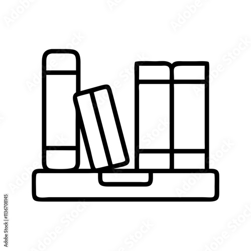 fiction section in library icon, fiction section in library vector.